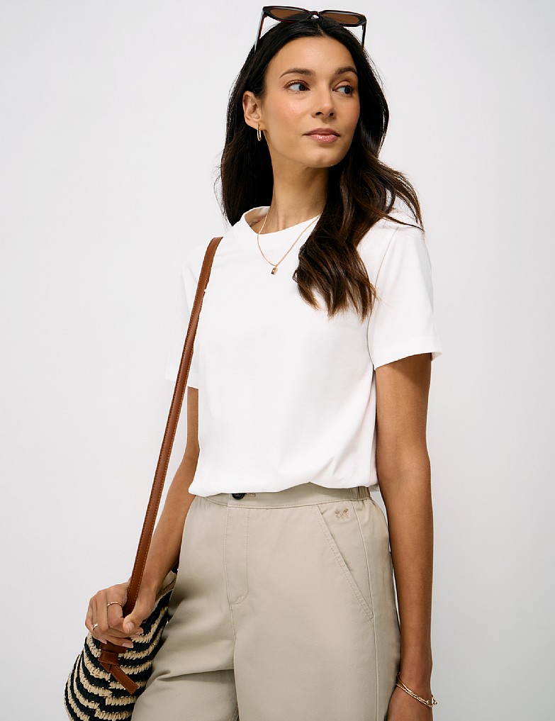 Relaxed Fit Cotton T-Shirt in White