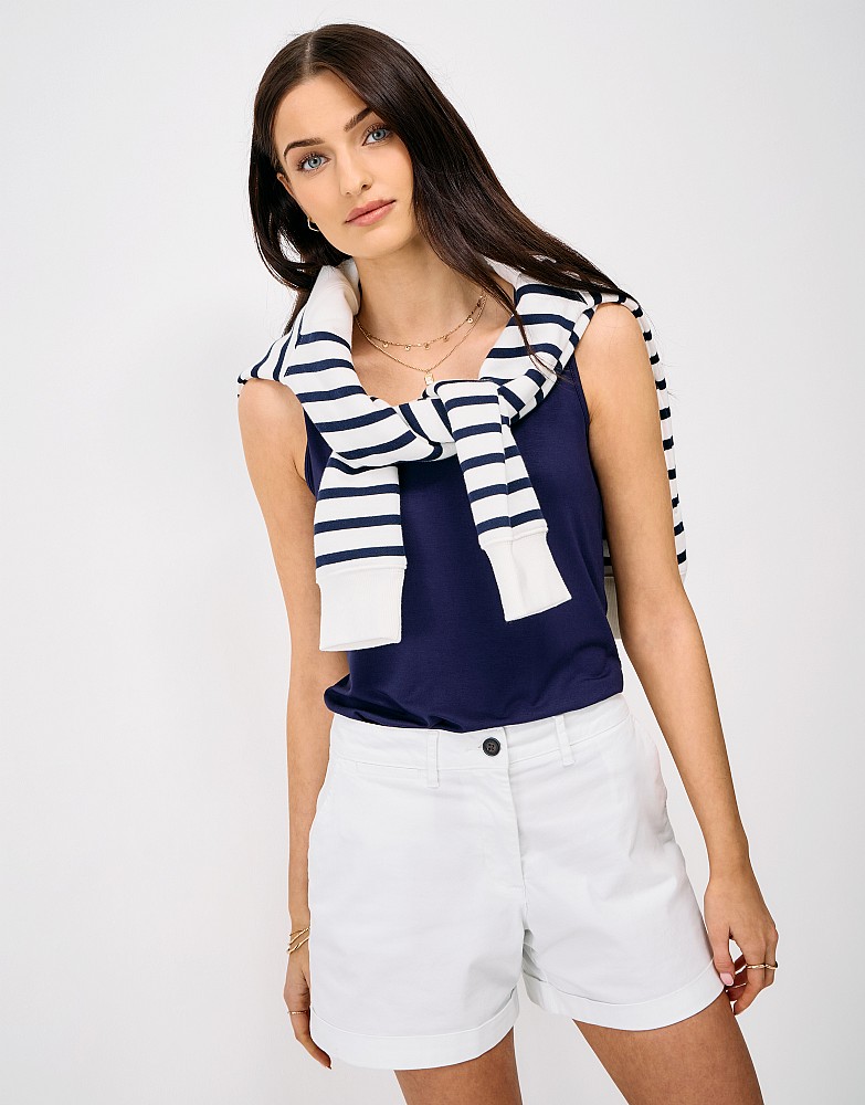 Scooped Modal Vest in Navy