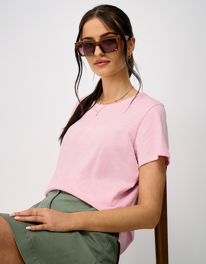 Cotton Graphic Tee in Pink