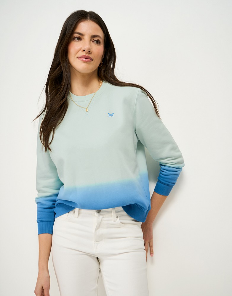 Brushed Back Ombre Sweatshirt in Blues