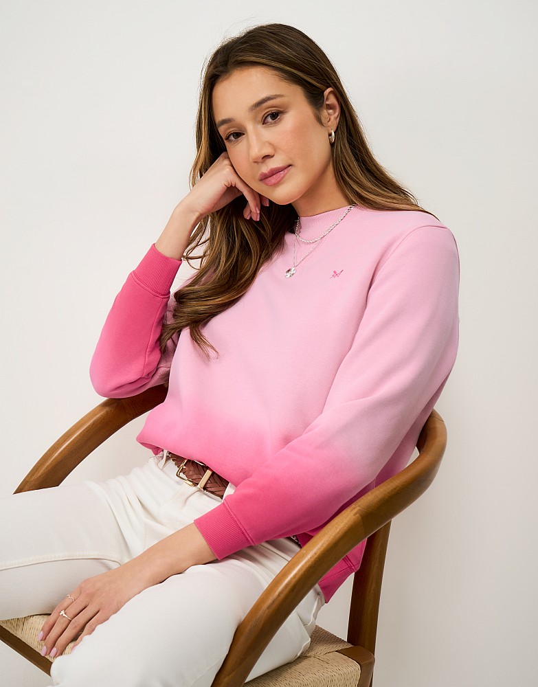 Brushed Back Ombre Sweatshirt in Pinks