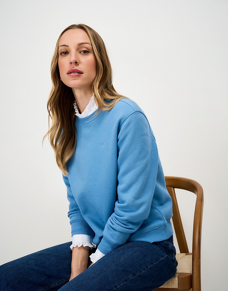 Soft Cotton-Mix Sweatshirt in Blue