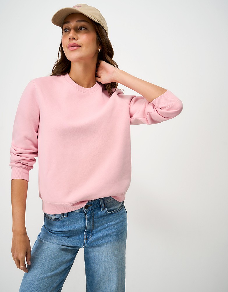 Soft Cotton-Mix Sweatshirt in Light Pink