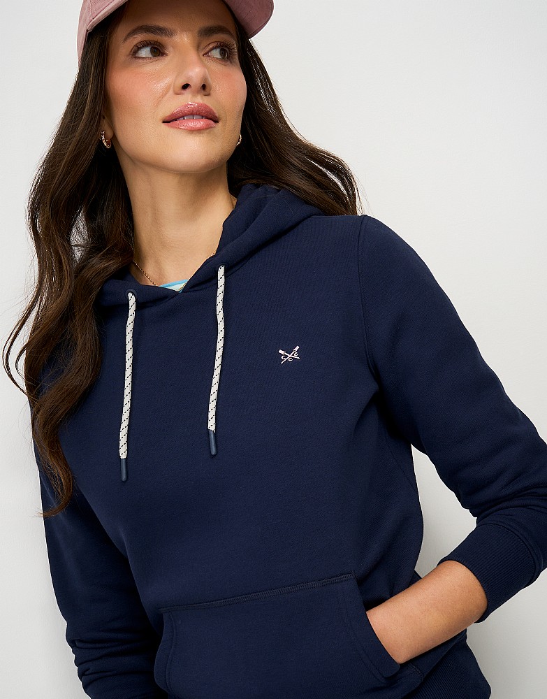 Heritage Cotton-Mix Hoodie in Navy