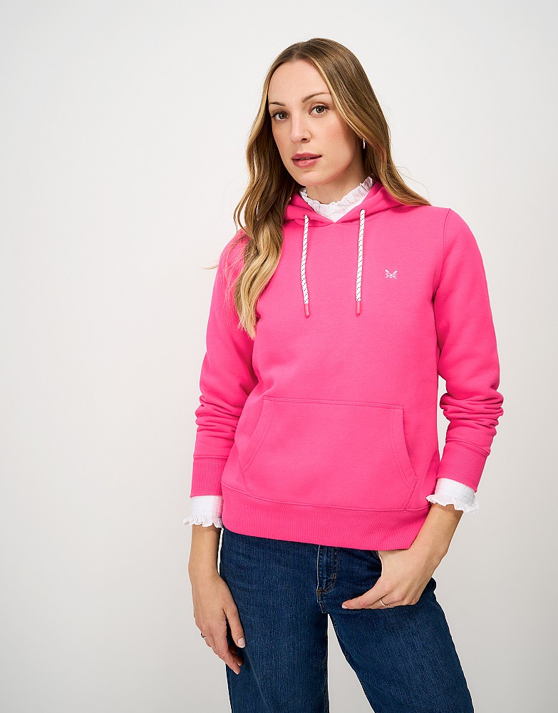 Heritage Cotton-Blend Hoodie in Bright Pink