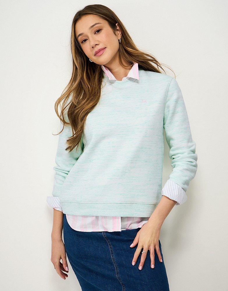 Interest Space Dye Sweatshirt in Mint Green