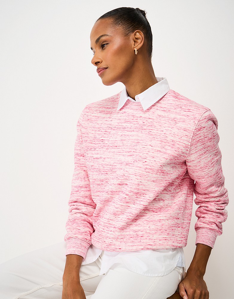 Interest Space Dye Sweatshirt in Pinks