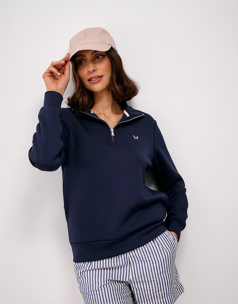 SuperLuxe Half-Zip Sweat in Navy