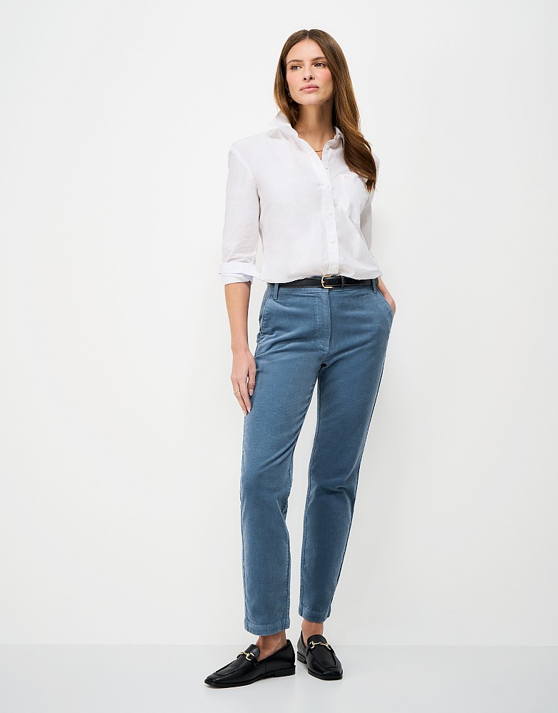 Cord Tapered Trouser in Blue