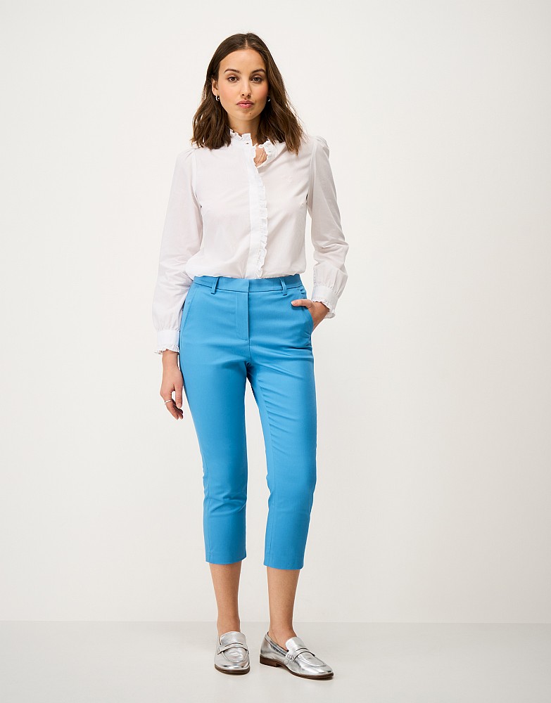 Smart Cropped Chinos in Petrol Blue