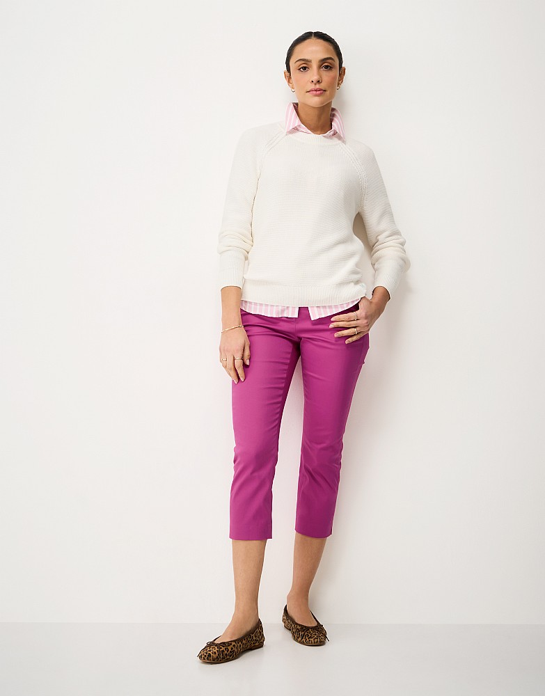 Smart Cropped Chinos in Fuchsia Pink