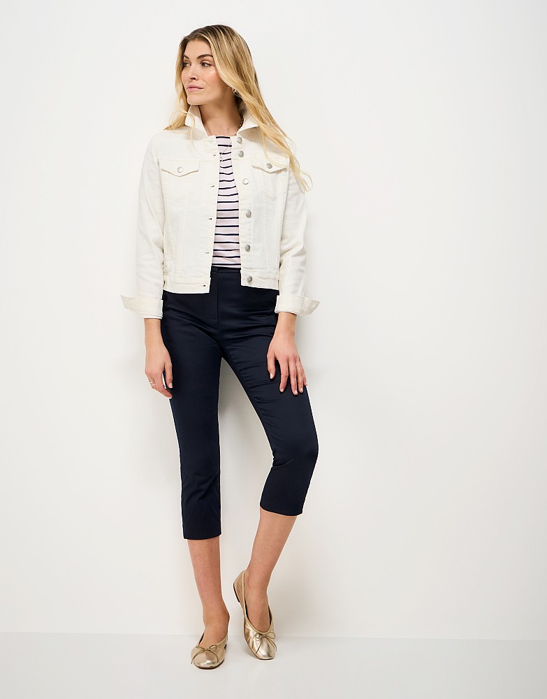 Smart Cropped Chinos in Navy Blue