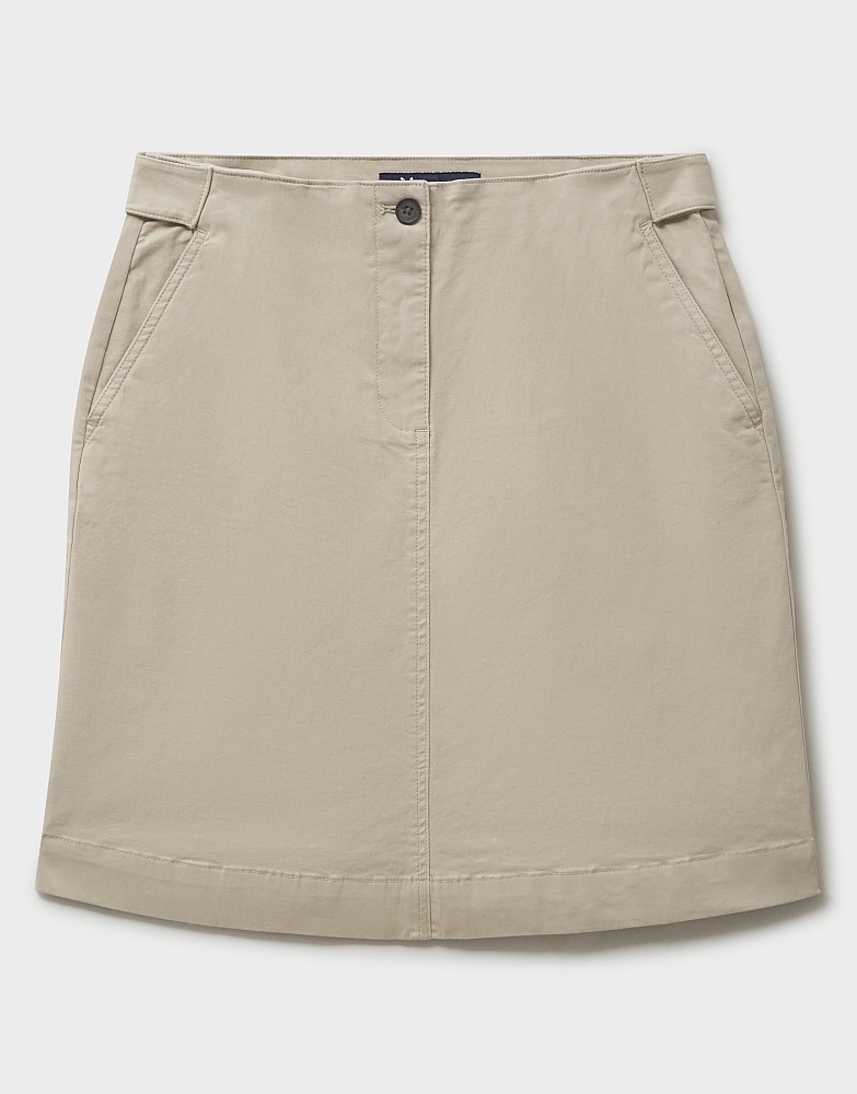 Women's Leyton Chino Skirt in Natural from Crew Clothing Company
