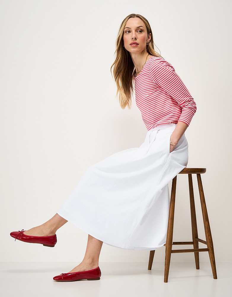 Gaby Linen-Blend Skirt in White