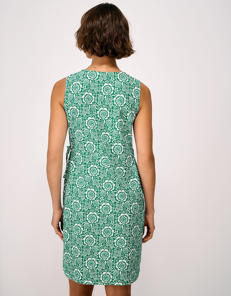 charlotte linen printed shift dress Women's Shift Dress in Green Floral Print from Crew Clothing Company