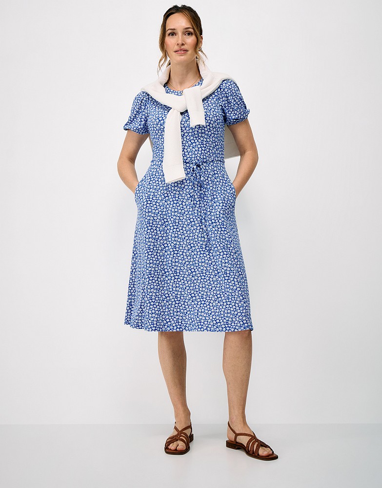 Mirabel Floral Jersey Dress in Blue