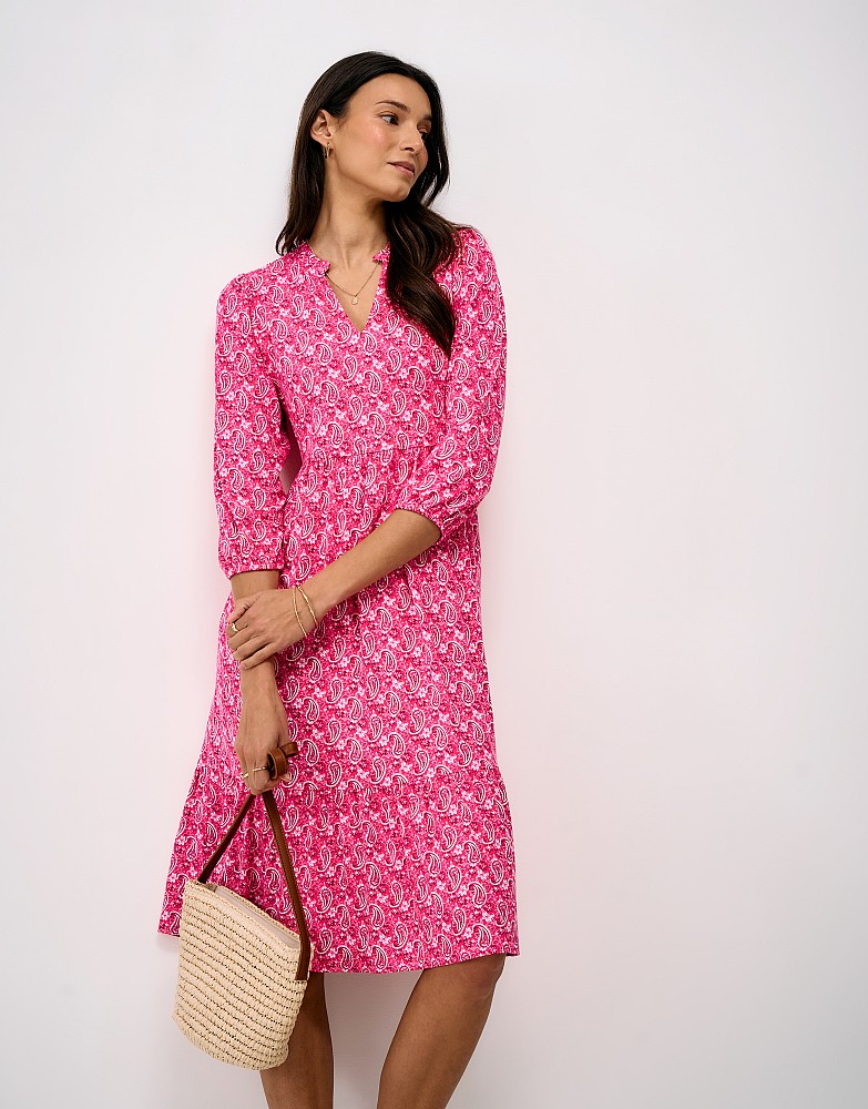 olivia jersey wrap dress Tiered in Pink Paisley Ladies dresses