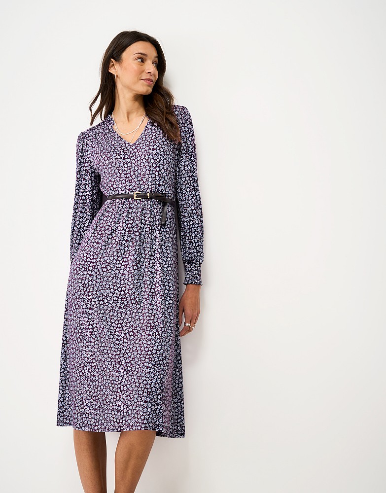 Marcella Jersey Tea Dress in Daisy Print