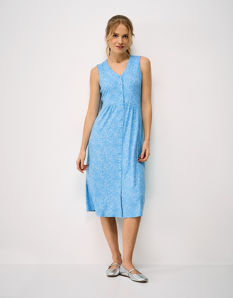 Alyssa Sleeveless Jersey Dress in Sky Blue