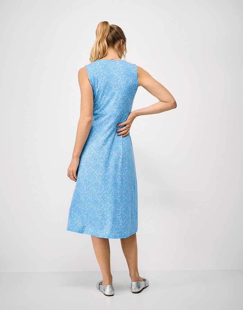 blue jersey dress uk Alyssa Sleeveless in Sky jersey dress 90s style
