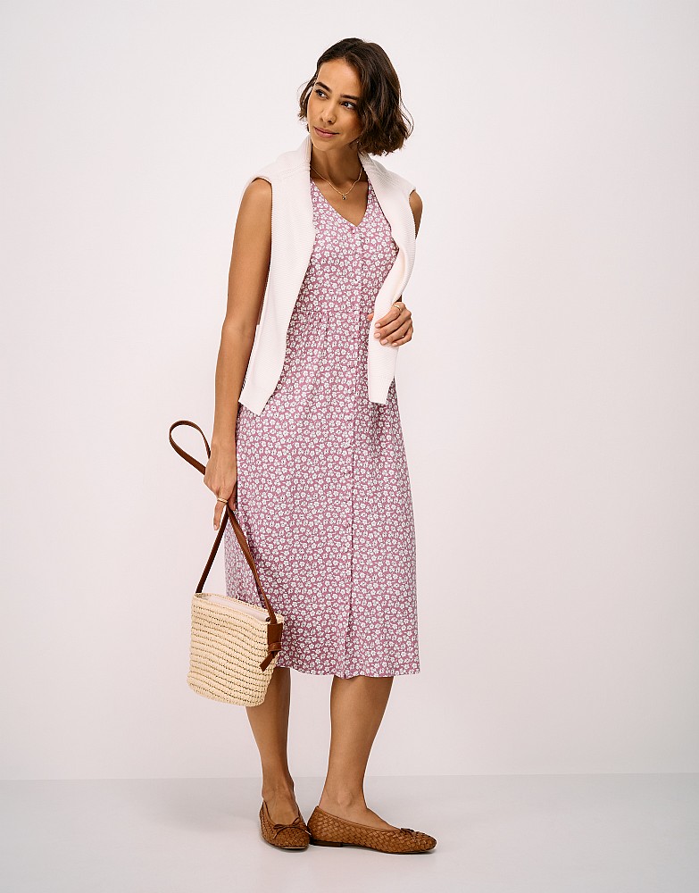 Alyssa Sleeveless Jersey Dress in Pink