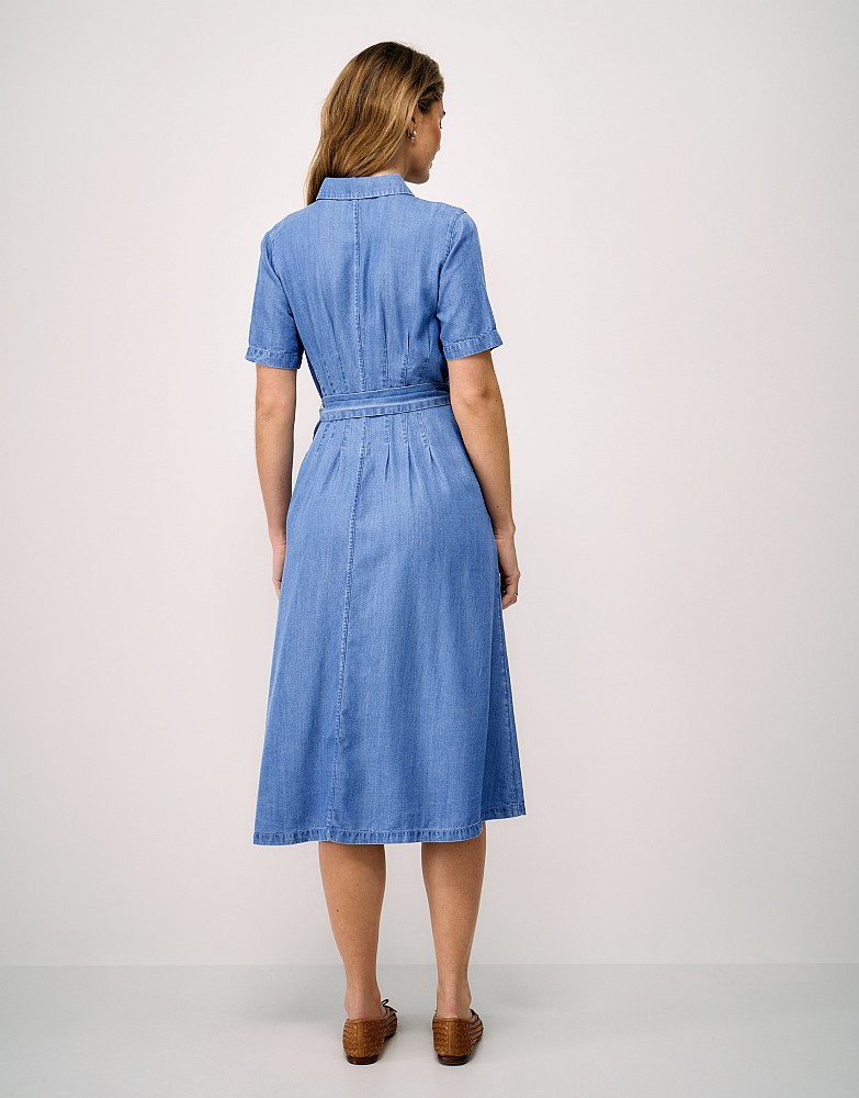 Women's Fearne Darted Denim Dress in Light Blue from Crew Clothing