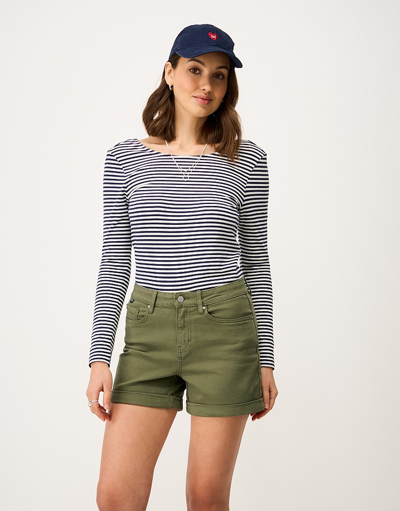 Denim Shorts in Khaki