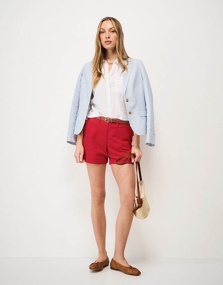 Tilda Cotton Chino Shorts in Red
