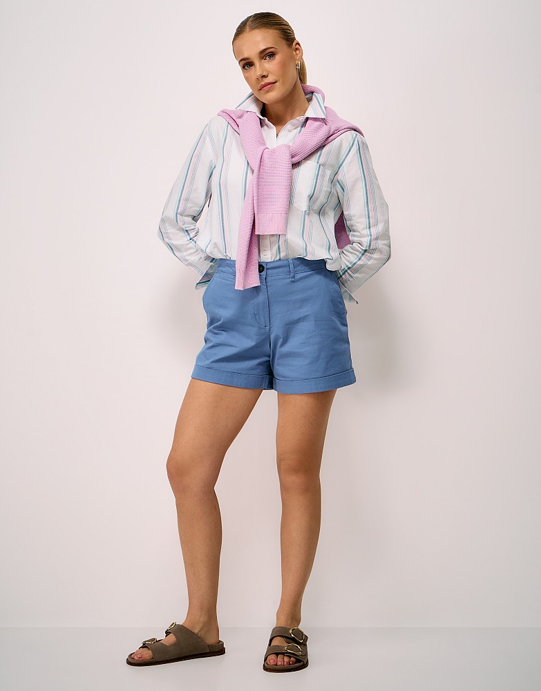 Tilda Cotton Chino Shorts in Deep Blue