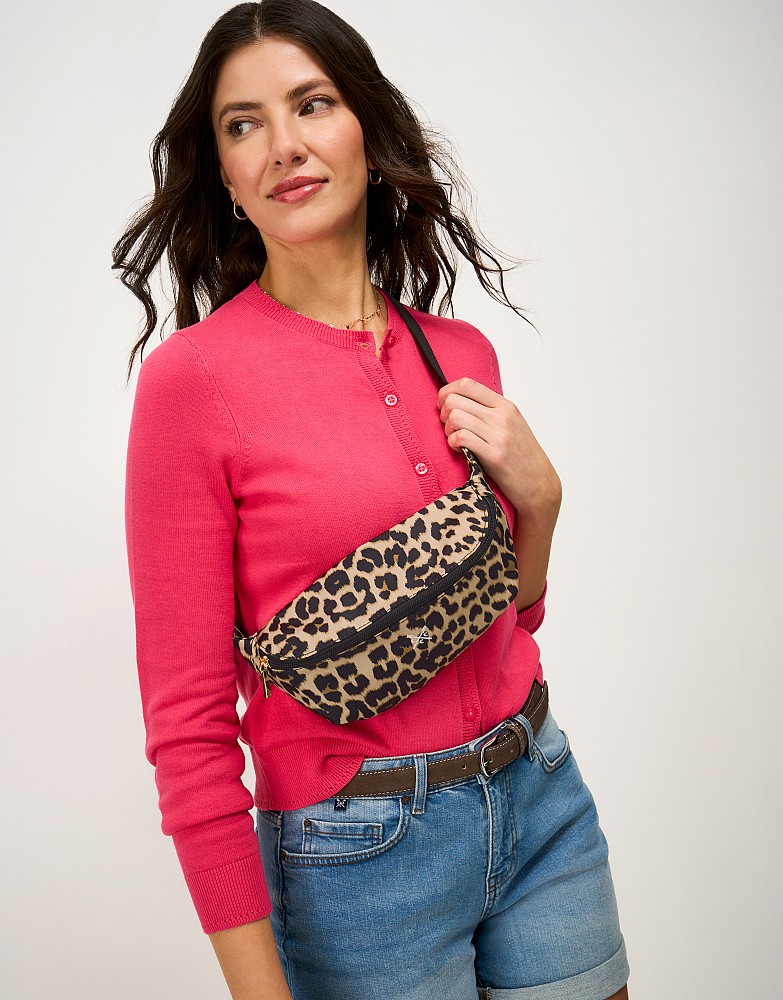 Nylon Belt Bag in Leopard