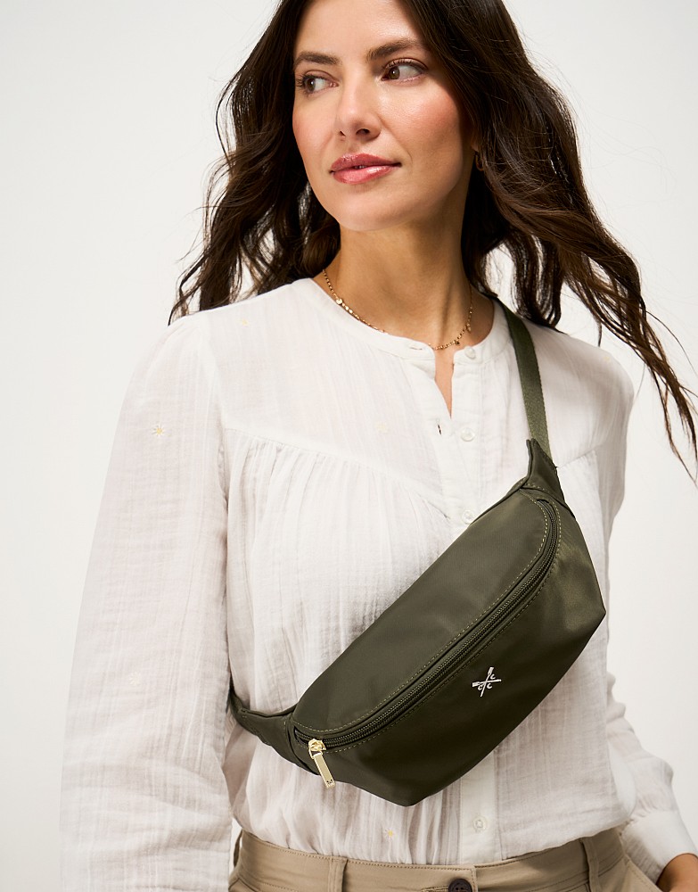 Nylon Belt Bag in Olive Green