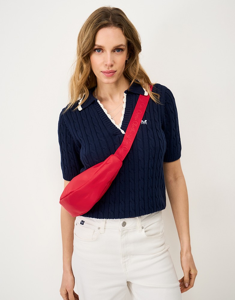 Mini Half Moon Bag in Red