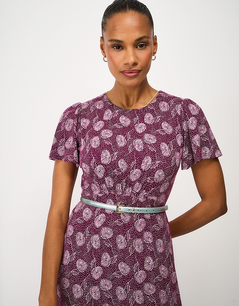 Square Buckle Dress Belt in Silver