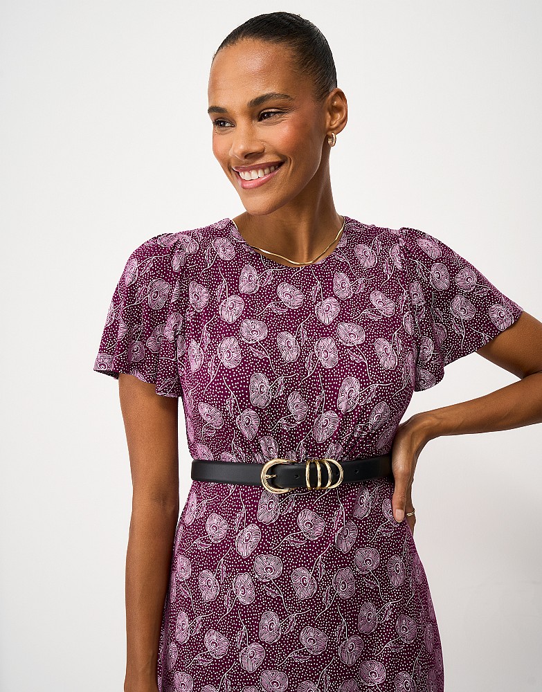 Mixed Metal Dress Belt in Black