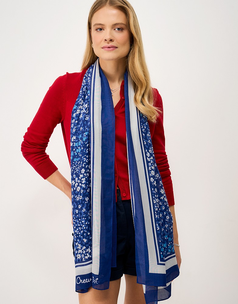 Modal Ditsy Floral Scarf in Blue