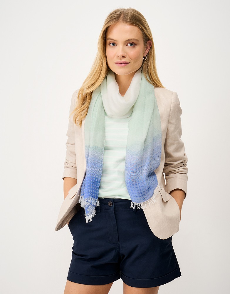 Degrade Stripe Scarf in Blue and Mint Green