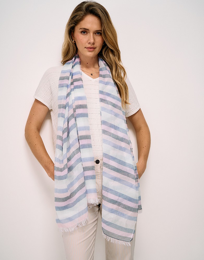 Stripe Cotton Scarf in Multicolour