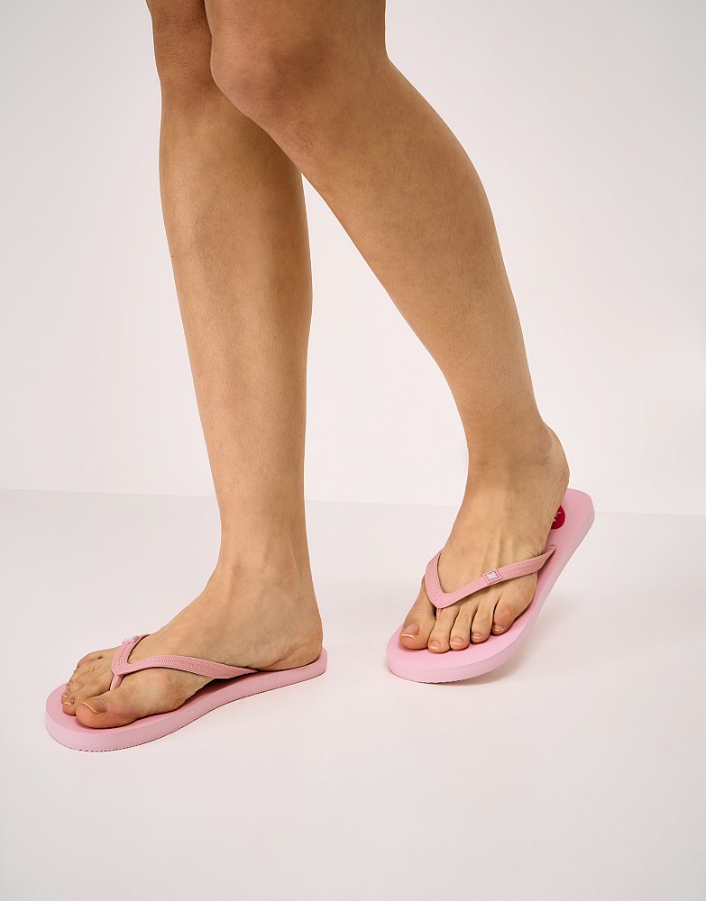 Flip Flops in Pink Heart Print