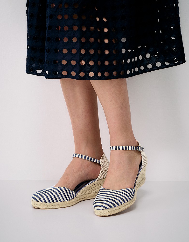 Faith Canvas Espadrilles in Navy & White