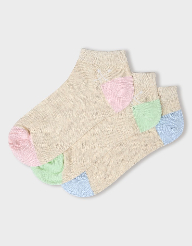 3 Pack Bamboo Sock in Pink Geo Print