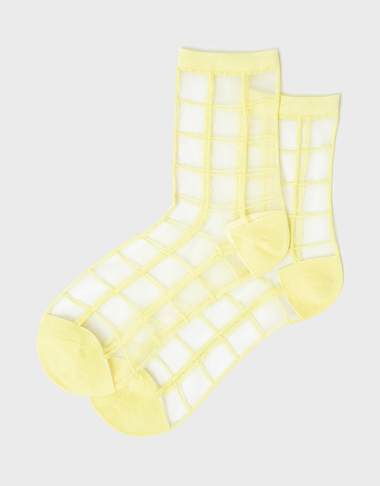 Sheer Filament Yarn Socks in Yellow