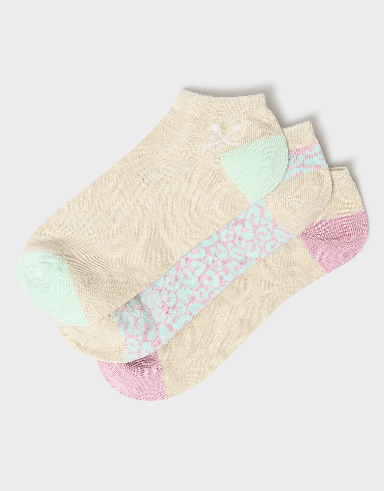 3 Pack Bamboo Trainer Sock in Multi Colour