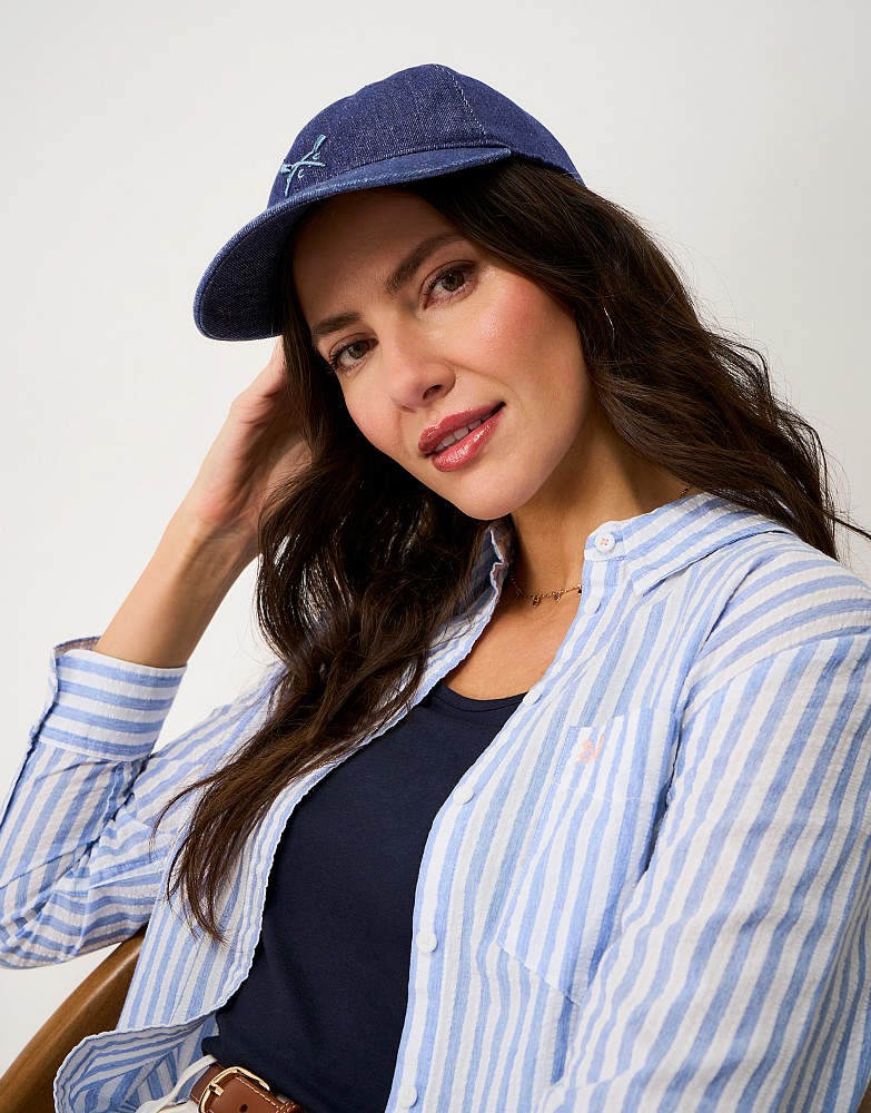 Crew Denim Cap in Blue