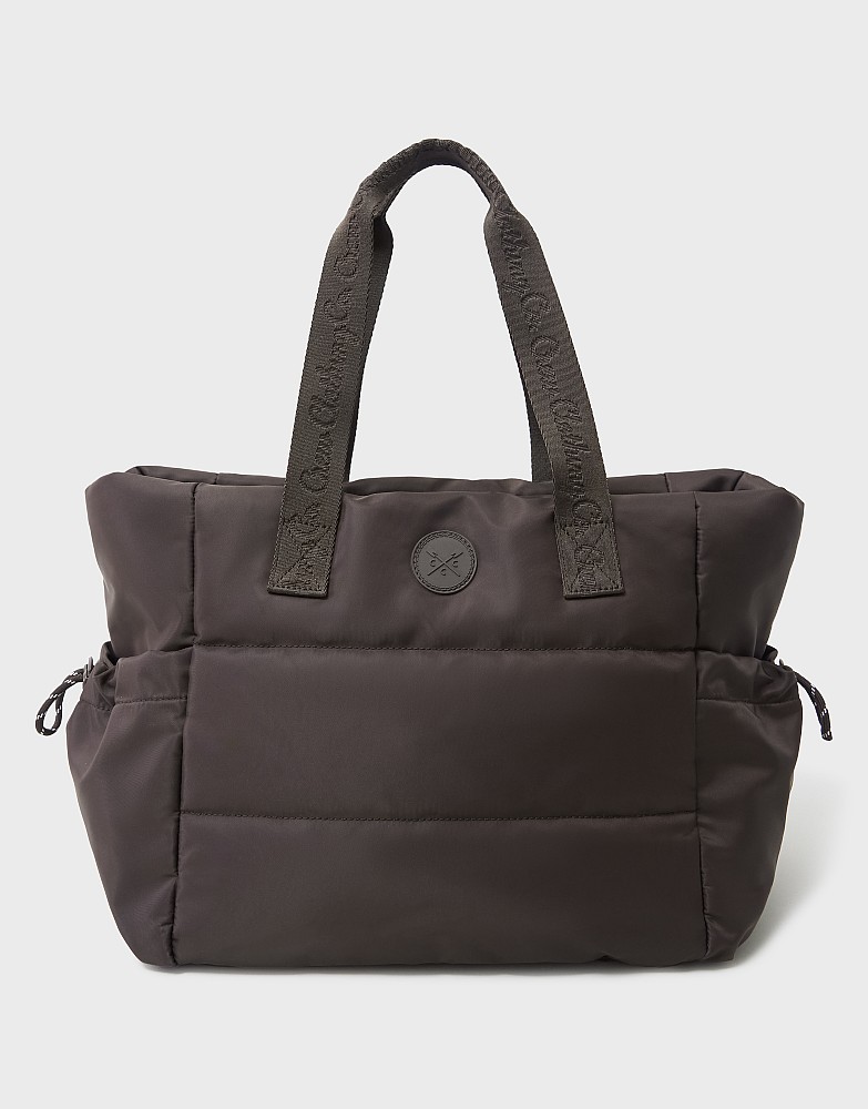 Quilted Nylon Baffle Bag in Chocolate