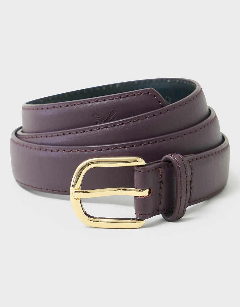 Classic Leather Jeans Belt in Purple