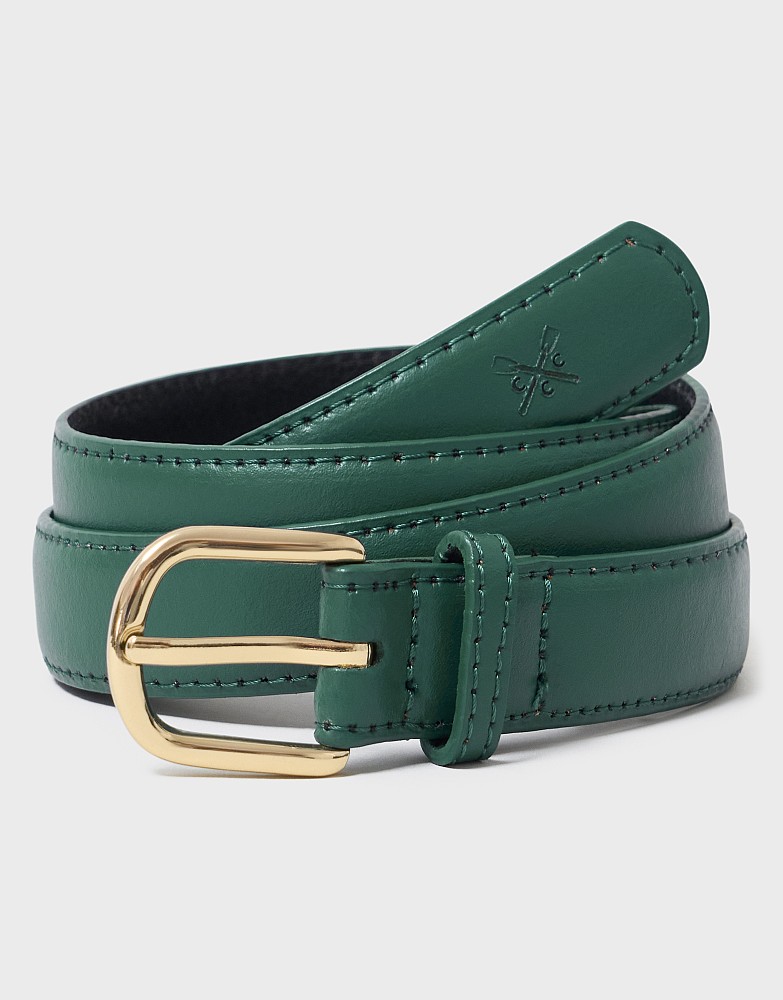 Classic Leather Jeans Belt in Teal