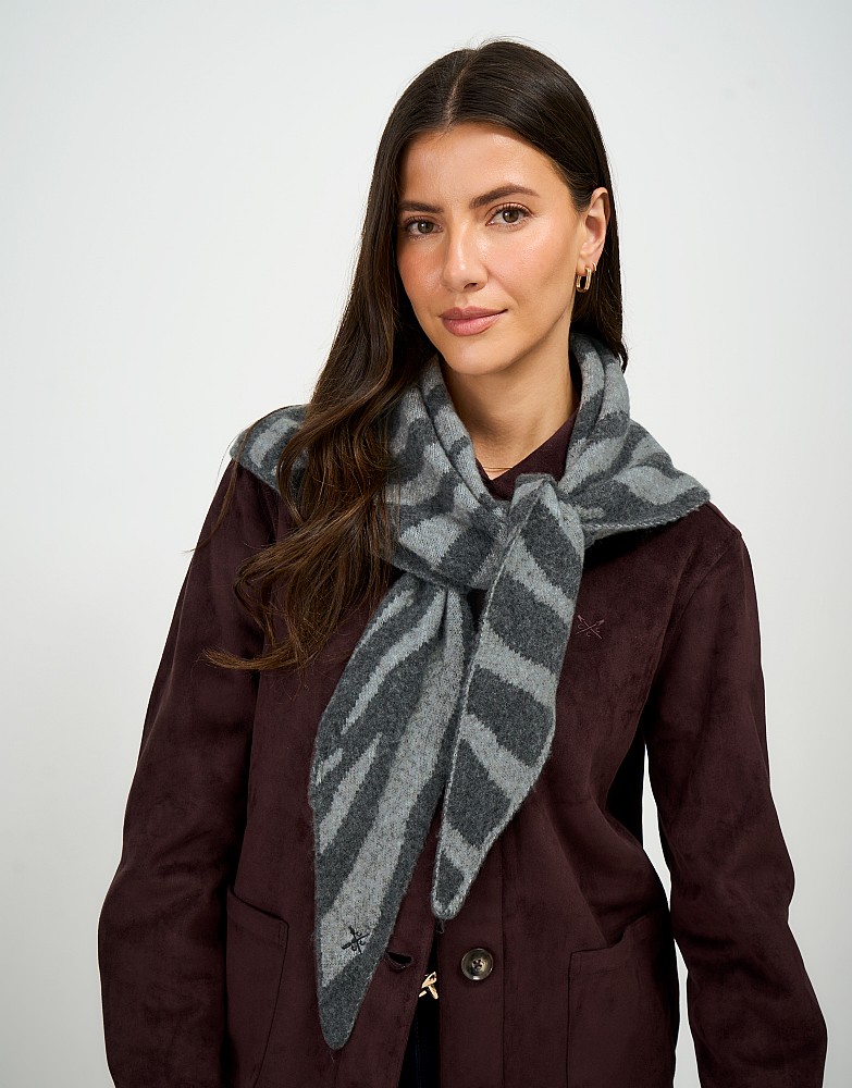 Triangle Scarf in Grey Animal Print