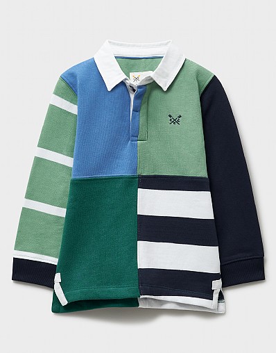 Rugby Sweatshirt in Blue, White & Green