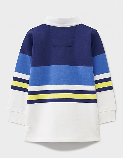 Boy's Cotton Rugby Sweatshirt in Blue White from Crew Clothing
