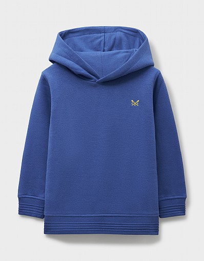 Cotton-Mix Crossed Oars Hoodie in Deep Blue
